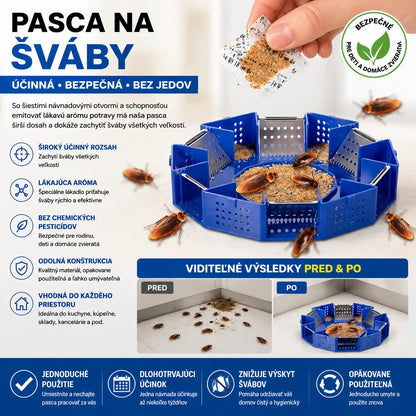 🥳2026 HOT SALE🥳💞50K+ SOLD!🪳🛡️ 50% OFF! Physical Cockroach Trap – Non‑toxic, six‑door design, no chemicals. Transparent cover for easy monitoring. Safe for homes with kids & pets! 🏠✨