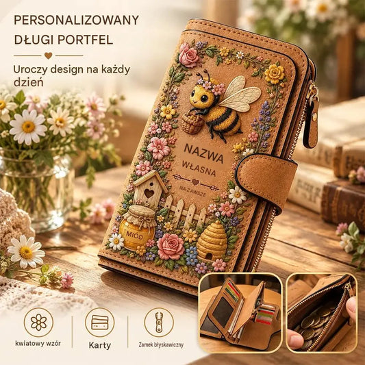 💰💰Personalizowany portfel z tłoczonym motywem ogrodowym