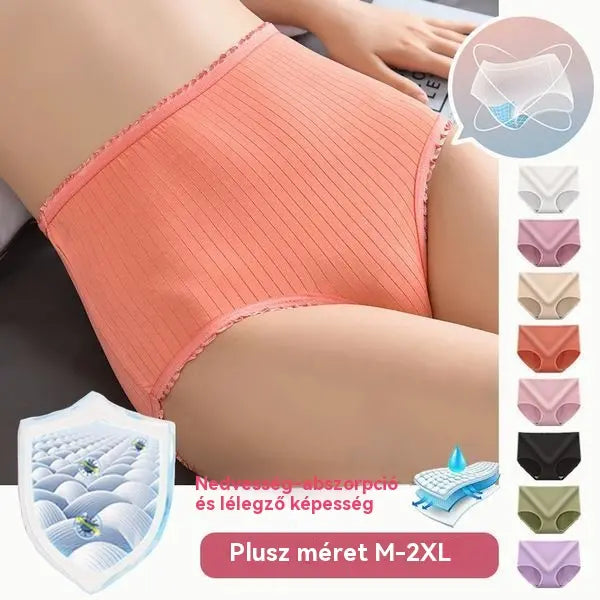 💖(16 darab) Utolsó nap 50% kedvezménnyel: Vízálló antibakteriális magas derekú bugyi