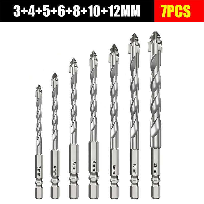 🥇【3+4+5+6+8+10+12mm】Excentrický vrták siedmej generácie z extrémne tvrdej volfrámovej ocele so zúbkovanou hranou