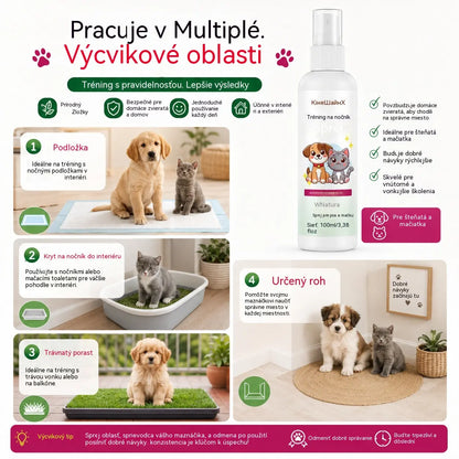 🐶🐱 Sprej na výcvik čistoty pro psy a kočky – podporuje výcvik čistoty ✨
