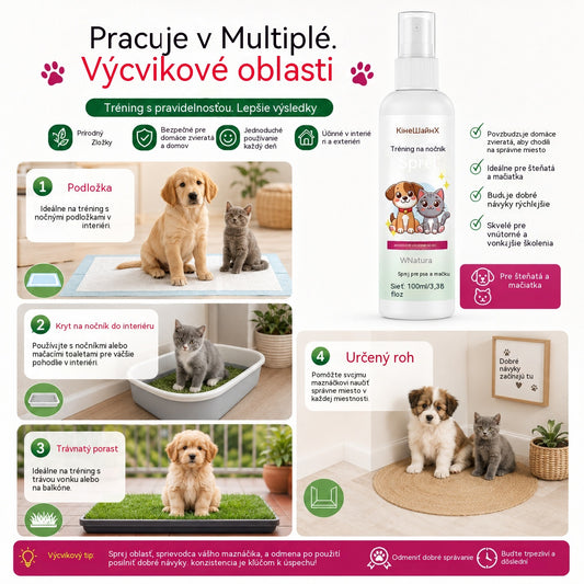 🐶🐱 Sprej na výcvik čistoty pro psy a kočky – podporuje výcvik čistoty ✨