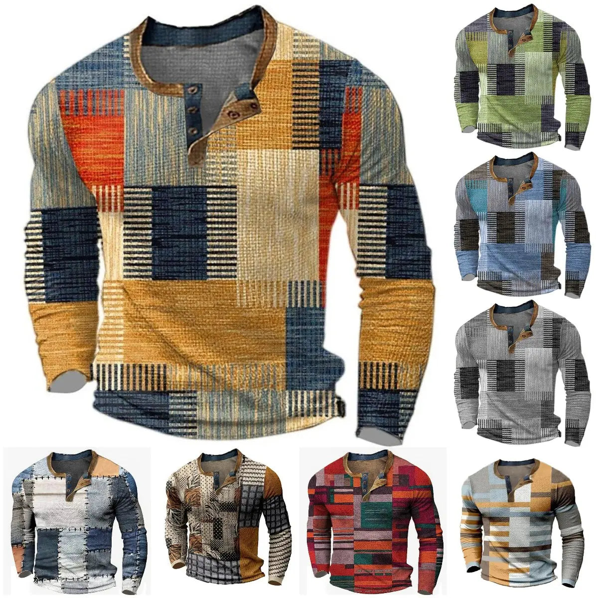 🔥🔥Nova moška polo majica z dolgimi rokavi in velikim tiskom【S-4XL】