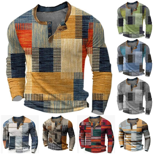 🔥🔥Nova moška polo majica z dolgimi rokavi in velikim tiskom【S-4XL】
