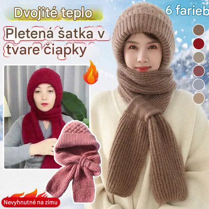🔥【Sapka + Sál】🔥🐏 Kiváló minőségű, kényelmes, puha és szélálló, kapucnis sál beépített fülvédővel.