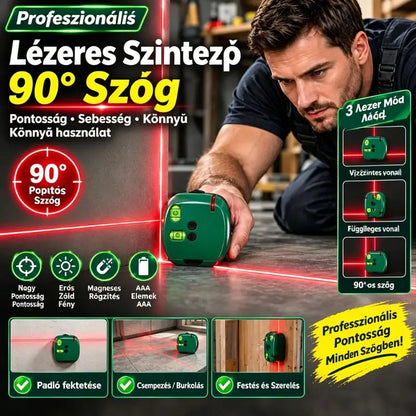 🔴 2 az 1-ben derékszögű lézeres szintező – Gyors, pontos igazítás csapózsinór nélkül