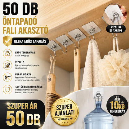 【50 darab】Nagy teherbírású fali akasztó - arany kiadás