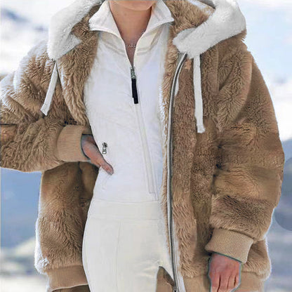 ❄️☃️[S-5XL] Női vastagított, plüss, színblokkos, csíkos dzseki (2026)