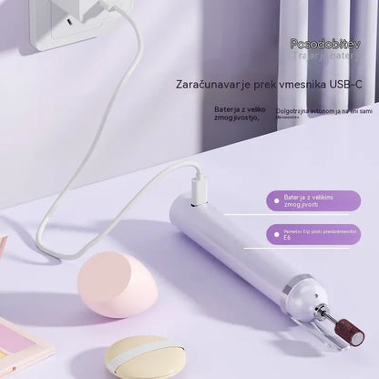 💅Električna pilica za nohte 2 v 1 z LED lučko (sušilna lučka + 5 polirnih nastavkov)