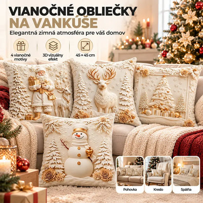 【4-dielna sada】23 eur🎅Vianočný výpredaj 49% ZĽAVA🎄Obliečka na vankúš s vianočnou tematikou