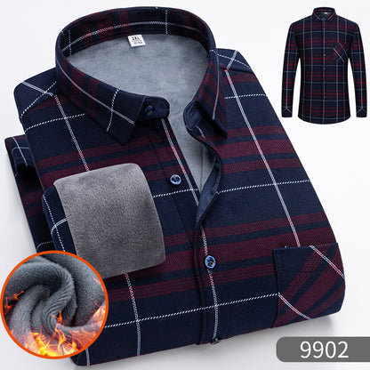 🔥【Zľava 50 %】👔【L-5XL】Teplá košeľa s dlhým rukávom
