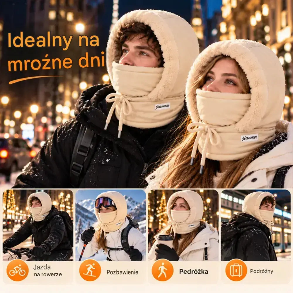 🔥Ciepła czapka outdoorowa z podszewką z polaru – model 3 w 1