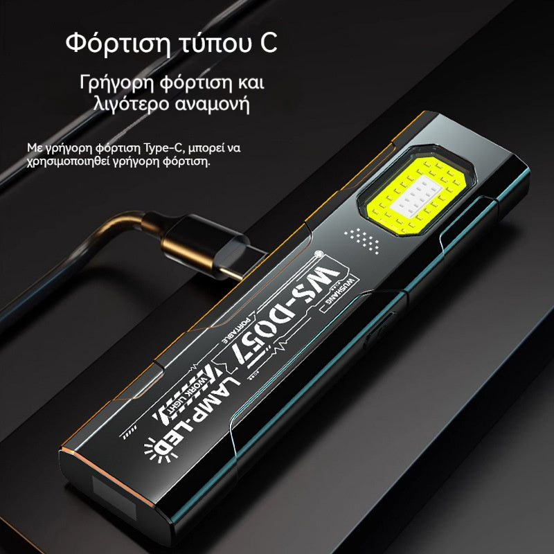 【Kupte 1 a získejte 1 zdarma】🔥Vynikající nabídka🔥Mini COB přenosná dobíjecí multifunkční ruční magnetická svítilna, super jasná svítilna