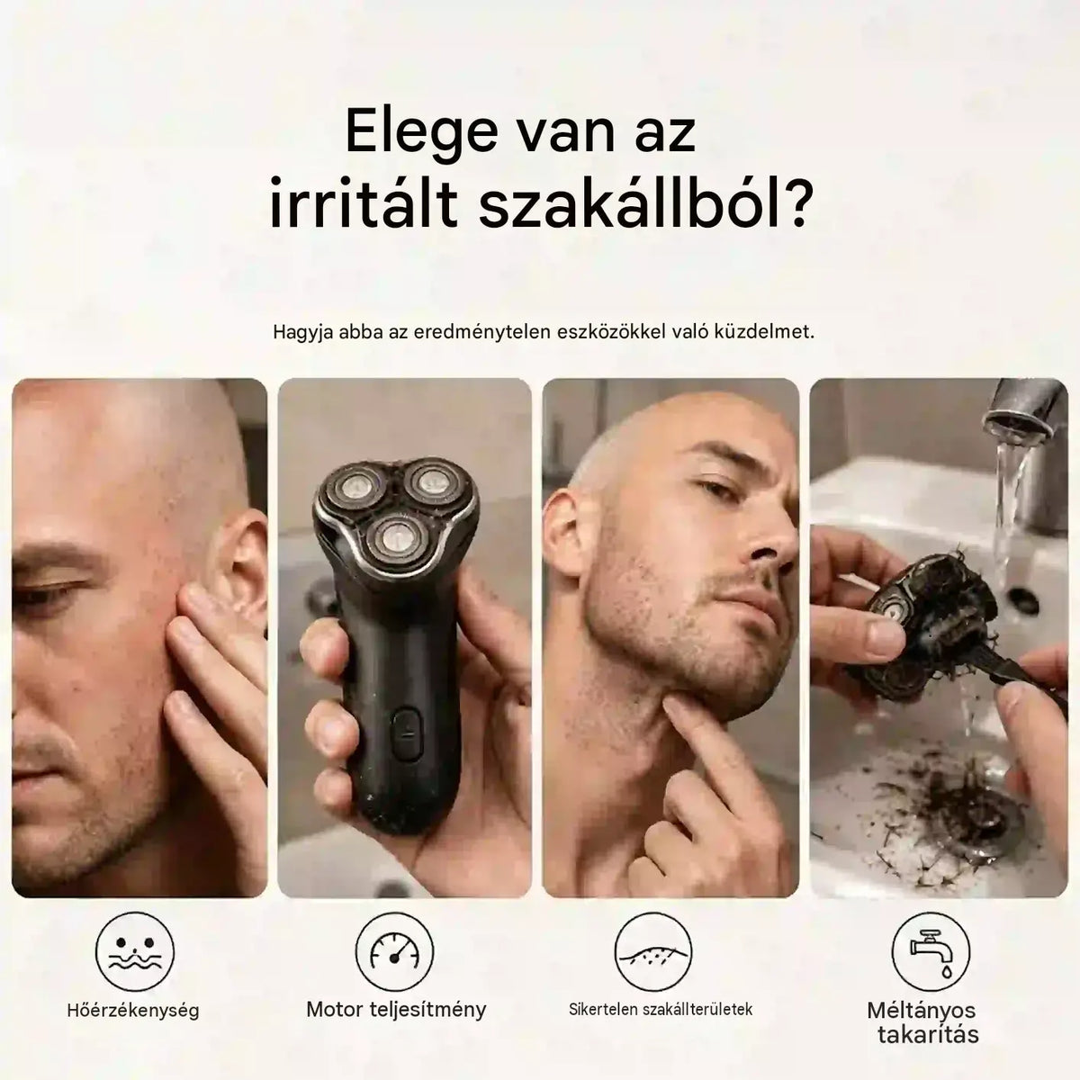 📢📢 50% KEDVEZMÉNY! ⏰ 2 az 1-ben intelligens elektromos borotva kopasz fejre és szakállvágó digitális kijelzővel