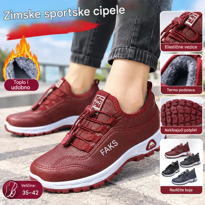 【36-41】 Nove zimske ženske ležerne tenisice od prave kože s flis podstavom