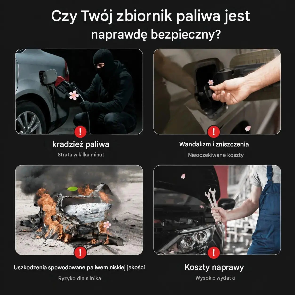 🚗🔒Wytrzymały korek wlewu paliwa zamykany na klucz