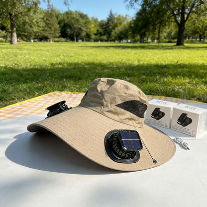 🎣🥾Sombrero para el sol con ventilador, sombrero para el sol, sombrero para senderismo y pesca al aire libre, sombrero con ventilador recargable, sombrero de pesca.