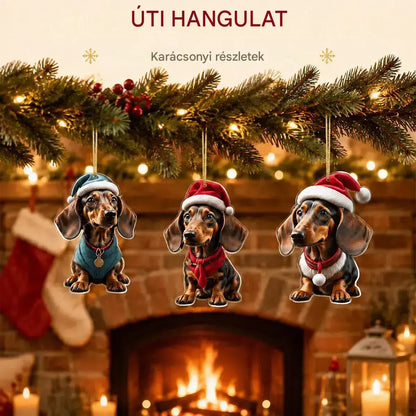 🎄【9 darab】🐕 Karácsonyfadíszek kiskutyák formájában