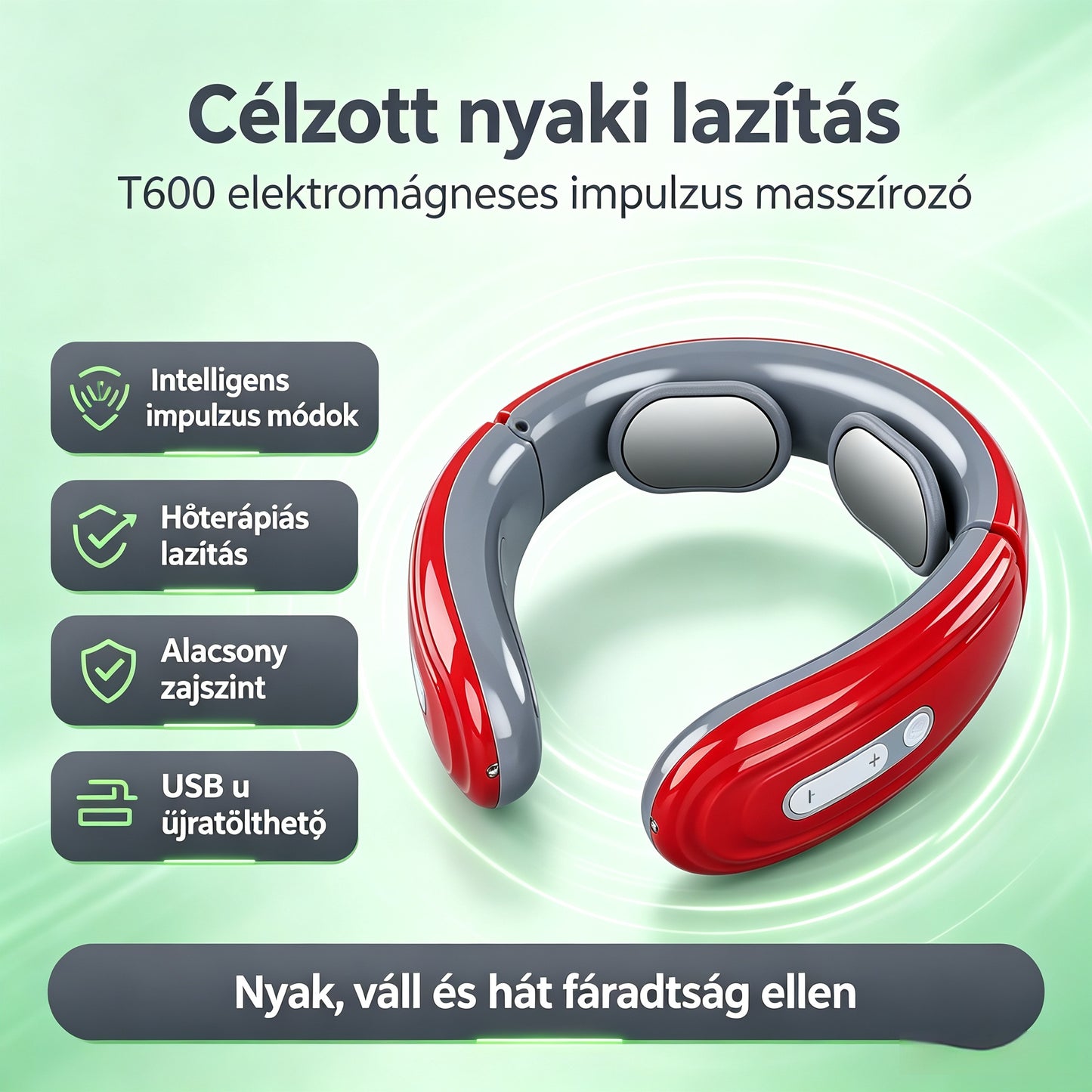 🔥🔋 T600 nyaki gerinc elektromágneses impulzusmasszírozó