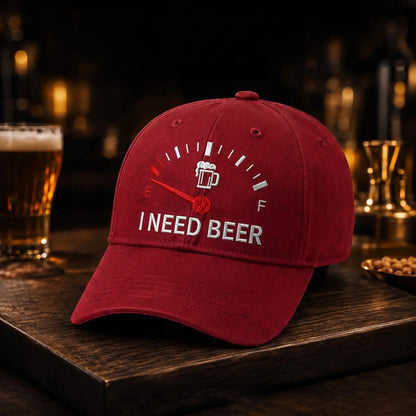 🔥 UTOLSÓ NAP 50% KEDVEZMÉNNYEL - 🍺 Hímzett sapka "I NEED BEER" - Uniszex emléksapka 🧢
