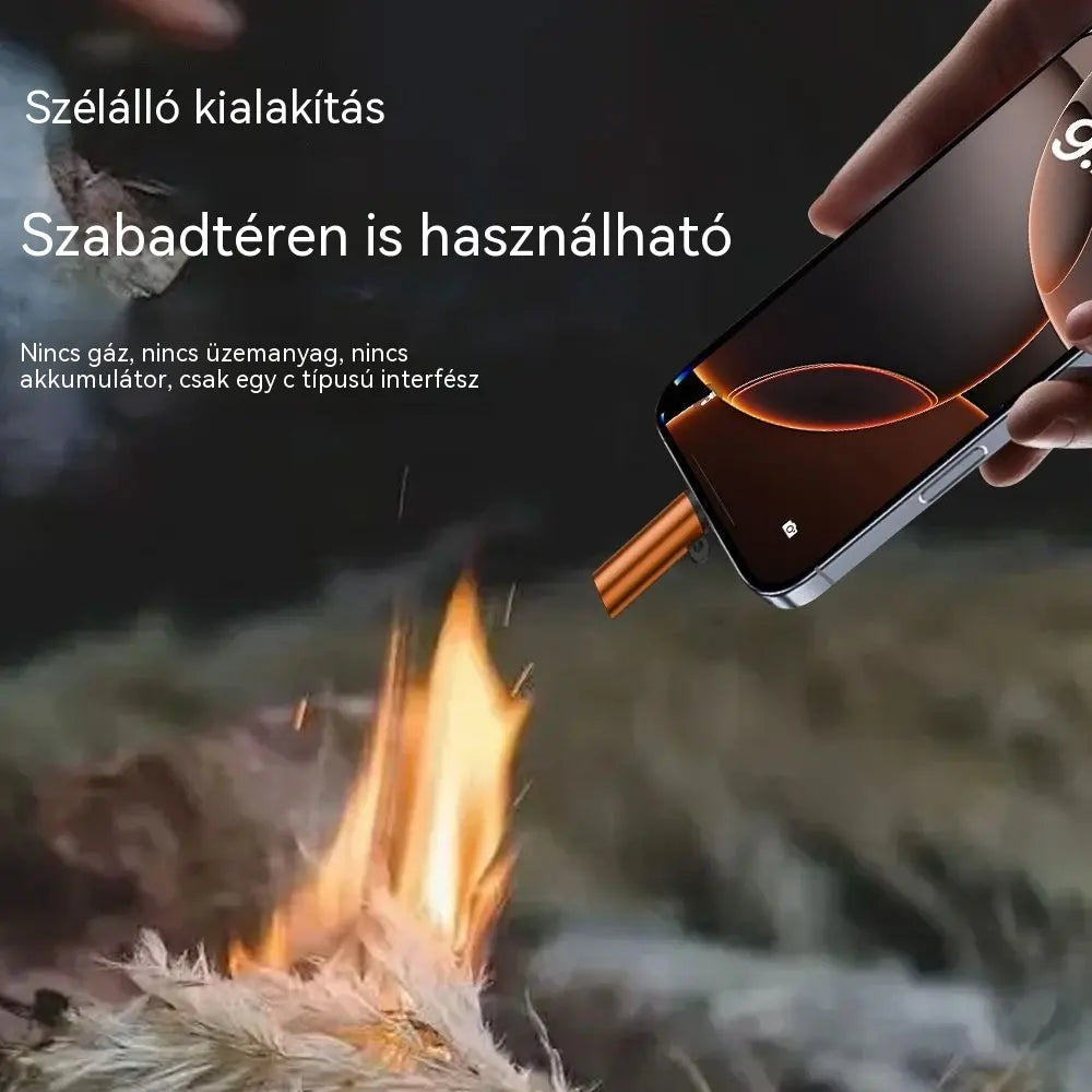 ✅ 7200 Kč za dva kusy 🔥TYPEC Mini Mobiltelefon Szélálló Volfrámszálas Fújós Szivargyújtó