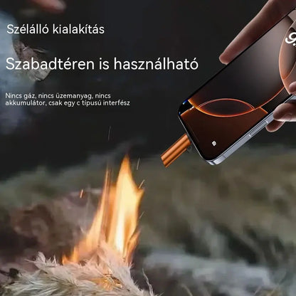 ✅ 7200 Kč za dva kusy 🔥TYPEC Mini Mobiltelefon Szélálló Volfrámszálas Fújós Szivargyújtó