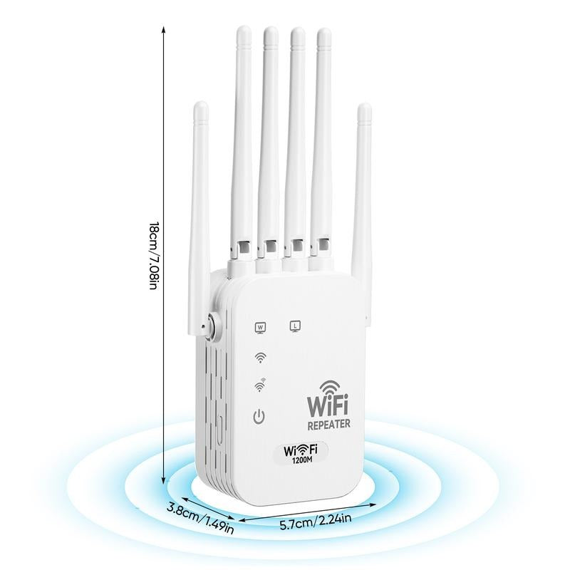📶 Kétsávos WiFi jelerősítő – 300 Mbps jelerősítő 6 antennával a kibővített lefedettség érdekében📱