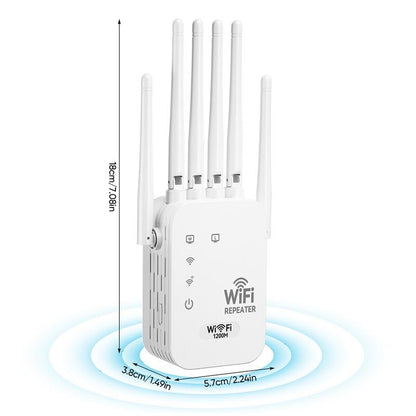 📶 Kétsávos WiFi jelerősítő – 300 Mbps jelerősítő 6 antennával a kibővített lefedettség érdekében📱