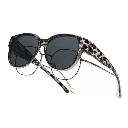[Compra uno y llévate otro gratis]Nuevas gafas de sol con estampado de carey; gafas de sol polarizadas con protección UV.