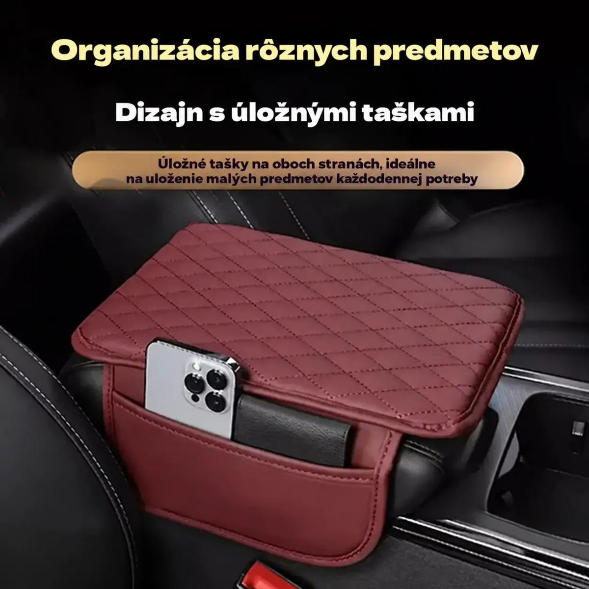 🚗💺【1 kus】Univerzálna kožená podložka na zdvihnutie lakťovej opierky v aute – vyššia, širšia a dlhšia, s pamäťovou penou, vhodná na všetky ročné obdobia.