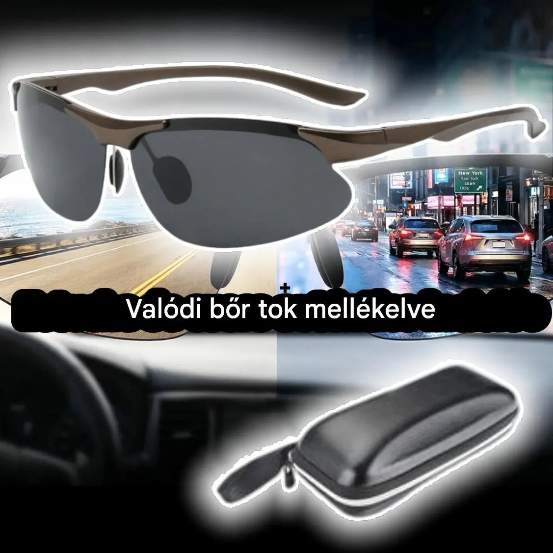 【Vásárolj 1-et, kapsz 1-et ingyen】🕶️ Polarizált fotokromatikus nappali és éjszakai vezetési szemüveg 🚗