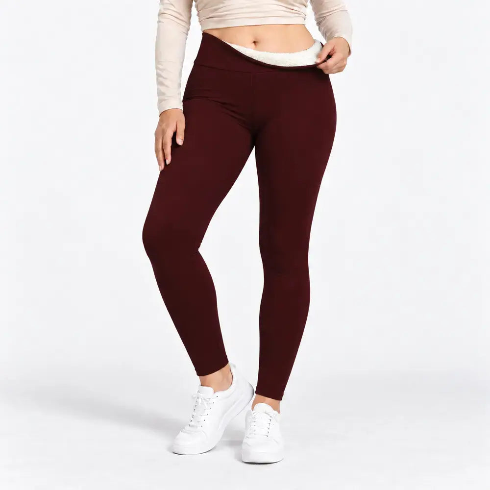 【S-2XL】Magas derekú, bélelt téli leggings hasformáló hatással