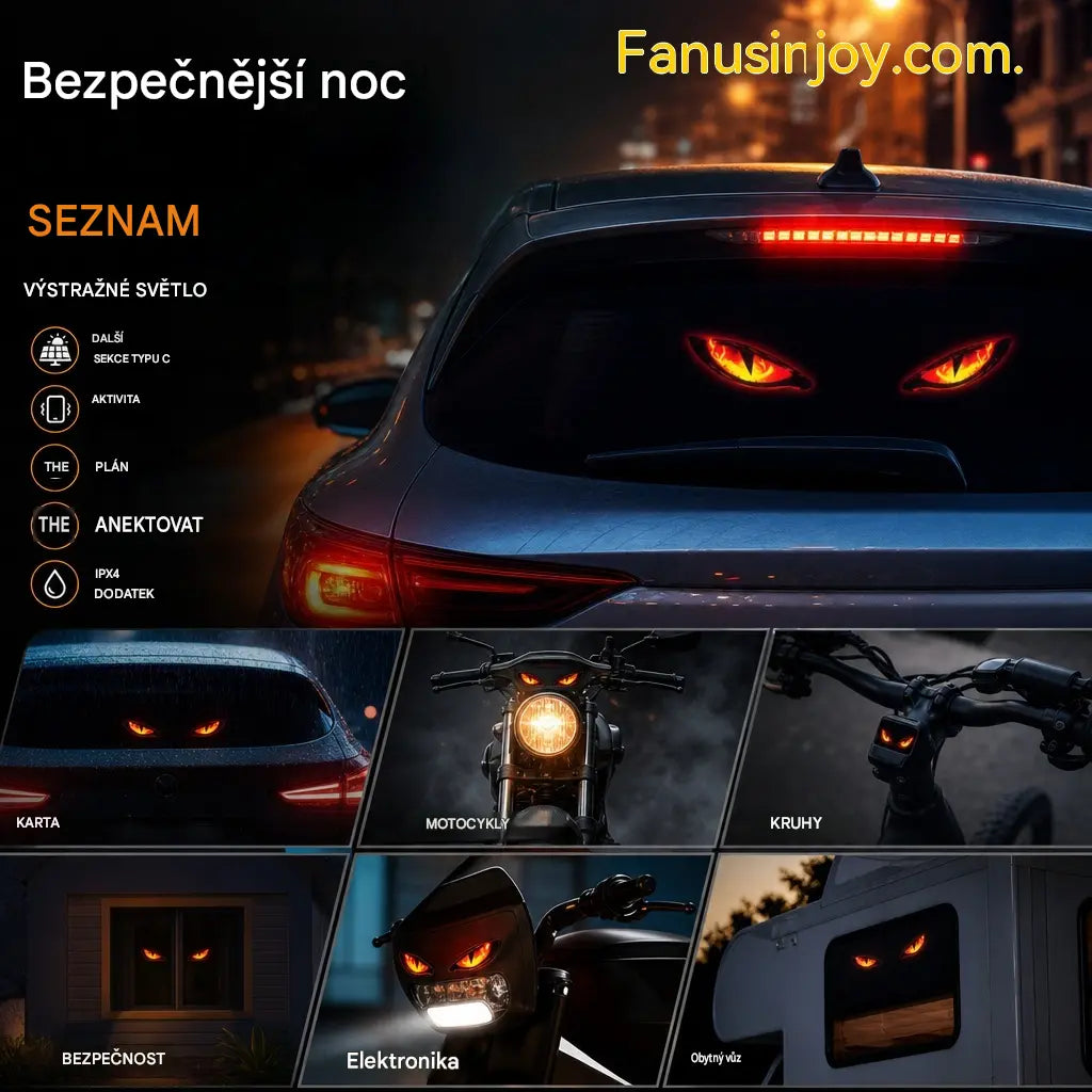 🚗👀 Solární LED výstražná světla do auta | Přitahují veškerou pozornost, zvyšují bezpečnost jízdy – bezdrátový design, automatická detekce, vysoká všestrannost ✨