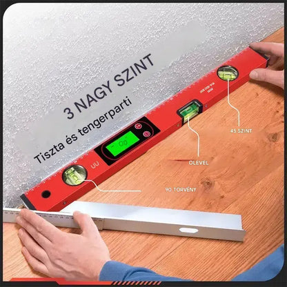 🔧📐 Többfunkciós precíziós mágneses vízmérték digitális LCD kijelzővel