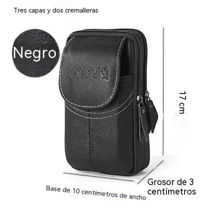 [Compra uno y llévate otro gratis]Riñonera de cuero auténtico para hombre