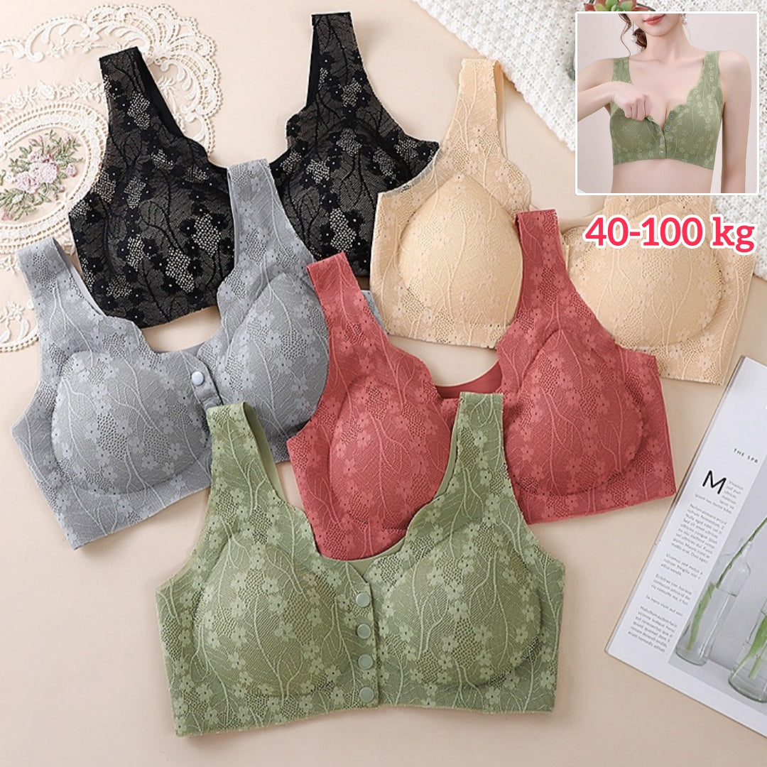 😍【Compra 1 y llévate 1 gratis】❤️【40-100 kg】2026 Nuevo sujetador de cierre frontal sin aros para mujer, tirantes sin costuras, push-up y antiflacidez-