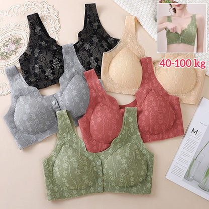 😍【Compra 1 y llévate 1 gratis】❤️【40-100 kg】2026 Nuevo sujetador de cierre frontal sin aros para mujer, tirantes sin costuras, push-up y antiflacidez-