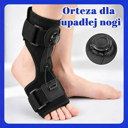 【2 szt.】Orteza na Opadającą Stopę – Regulacja Pokrętłem, Stabilizacja i Komfort 24/7