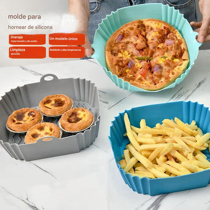 【6 artículos】Bandeja de silicona para hornear, apta para freidora de aire caliente