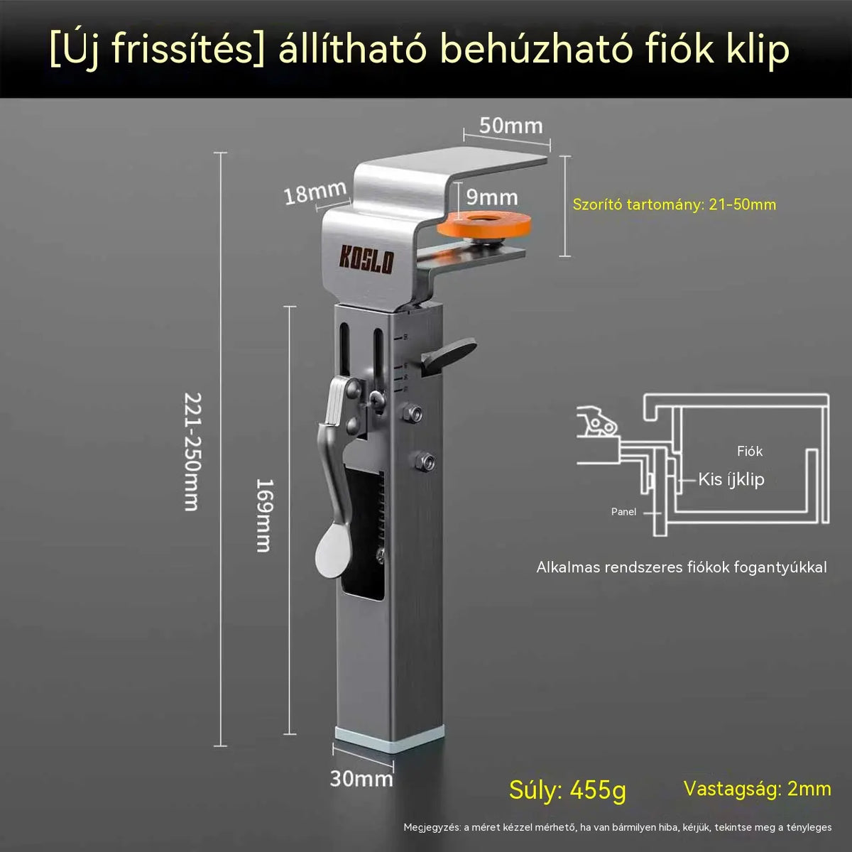 【Nagy hatékonyság és tartósság】Új rozsdamentes acél fiókbeszerelő, fióktelepítési segédeszköz