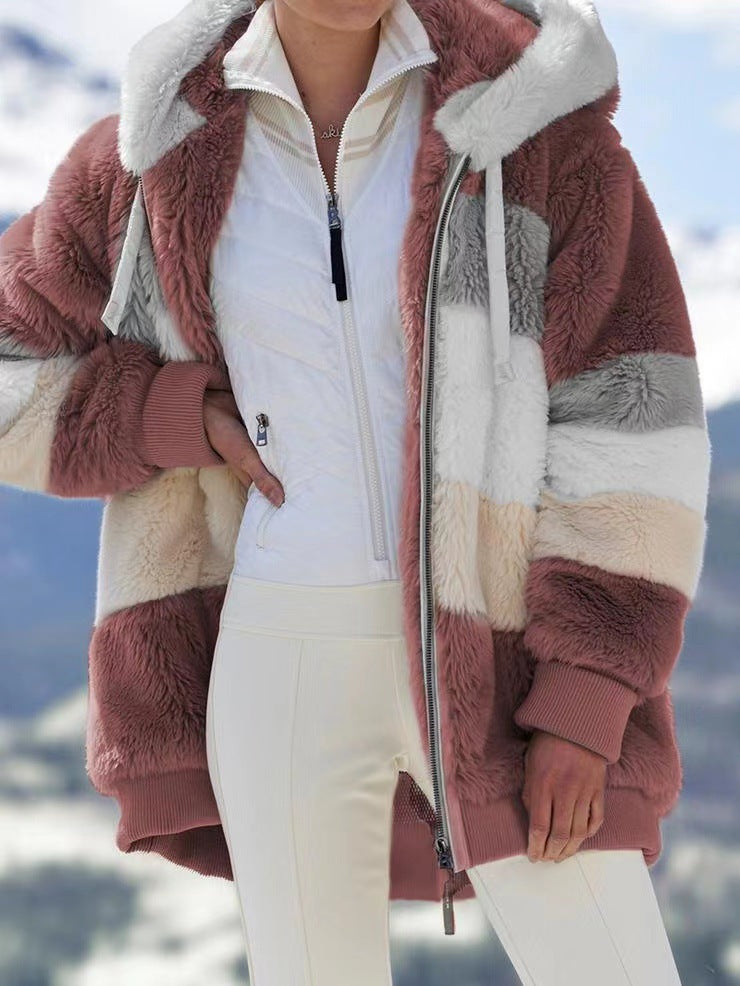 🔥 Poslední den – sleva 50 % ❄️【S–5XL】Nový dámský teplý kabát 2026 s hustou plyšovou podšívkou a designem v kombinaci barev ✅ Možnost platby na dobírku