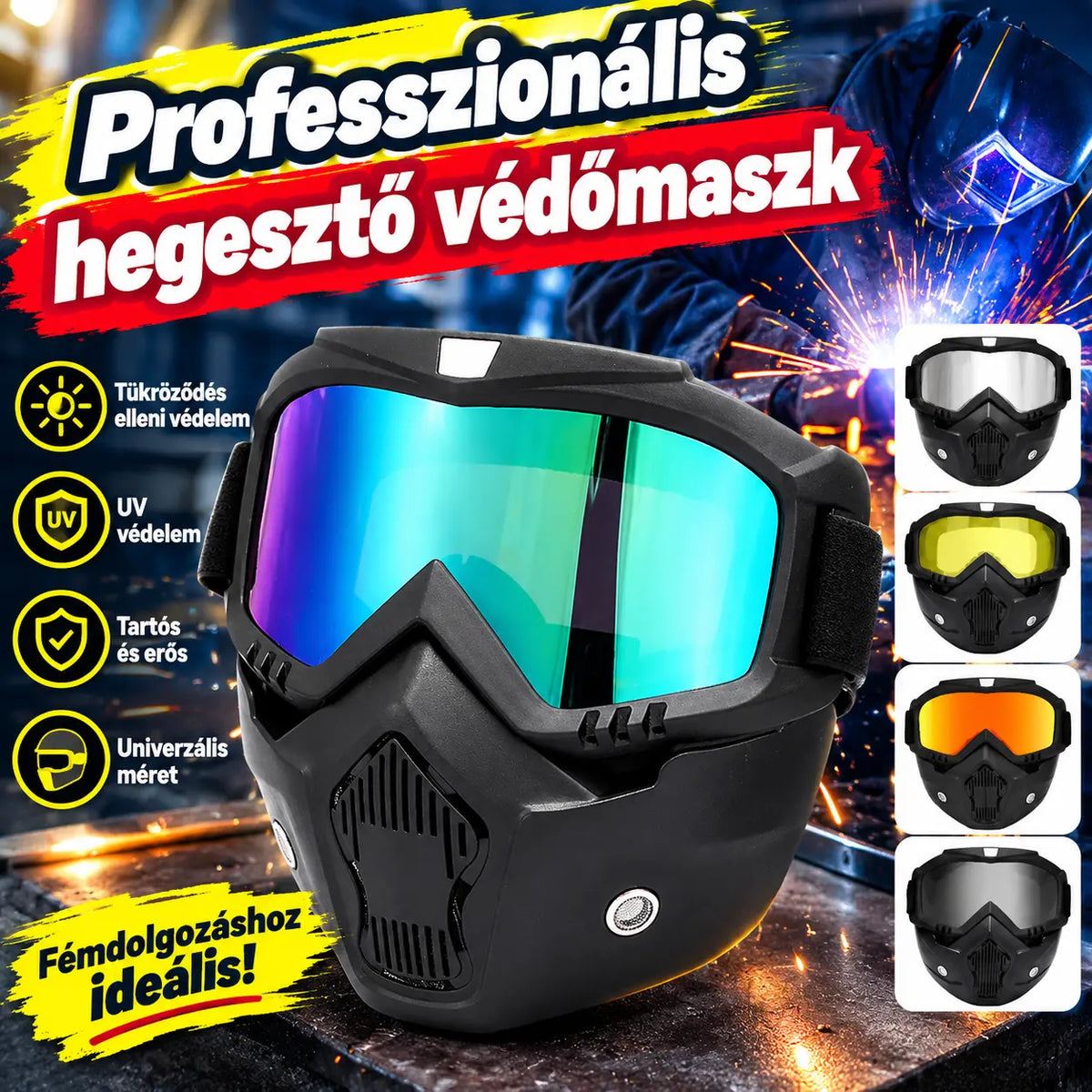 🔥【50% kedvezmény】⚡😎 Professzionális hegesztősisak | Vakításgátló és UV-védelem
