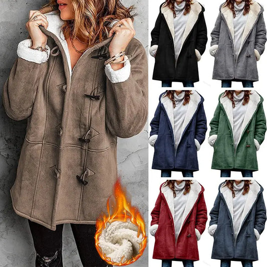 🥼🐏💖【Új téli kollekció – 50% kedvezmény】【S–5XL】2026-ös stílusos és meleg női velúr dzseki gyapjúbéléssel – lezser téli kabát