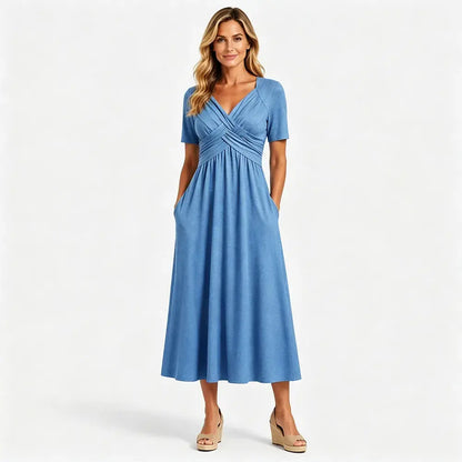 🔥🔥👗【S-3XL】Modern, lezser, középhosszú ruha tiszta színekben, 2026-tól.