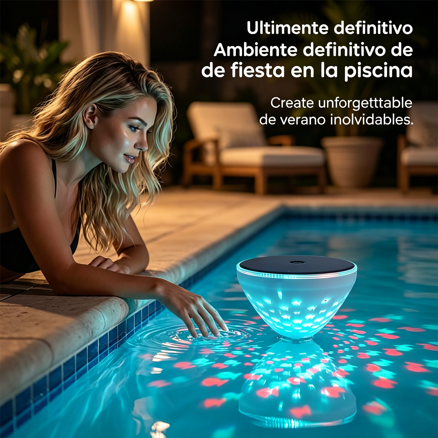 ☀️🐠 Плаваща слънчева лампа за басейн с проекция на рибки💡💦