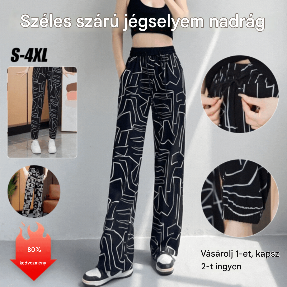 🔥【40-100kg】Jégselyem Magas Derekú, Nyitott Elülső Tavaszi/Nyári Nadrág