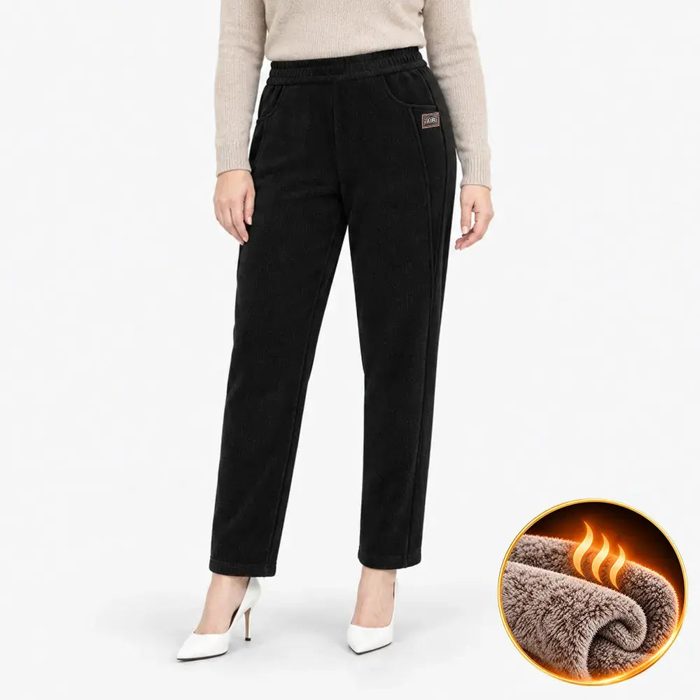 👖【S-2XL】Új női szigetelt nadrág őszre és télre – magas derekú, egyenes szárú, karcsúsító, meleg