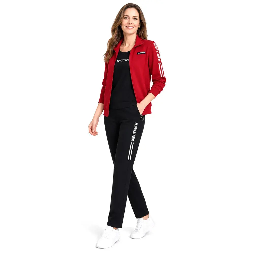 🌸 Elegancia a absolútne pohodlie! Elegantná 3-dielna tepláková súprava pre ženy (bunda na zips + tričko + nohavice / Veľkosti: M-6XL)! ✨