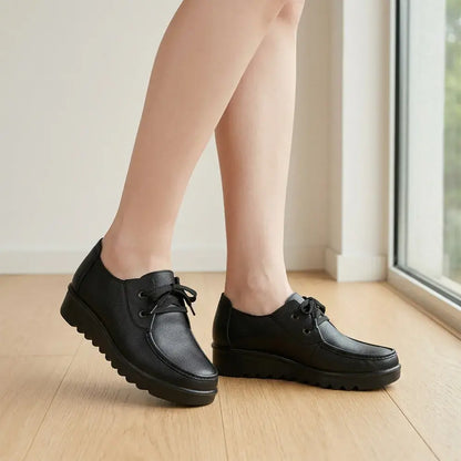 【35-41】👞Női fűzős mokaszinok puha talppal – kényelmes mindennapi sétacipők – könnyű és lélegző lábbelik időseknek