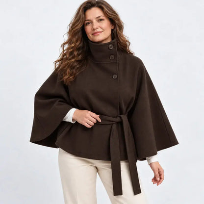 🧥Magas gallérú női köpeny kabát, különleges megjelenés,elegáns őszi-téli viselet🤎